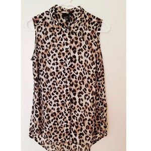 Cheetah Print High Low Top